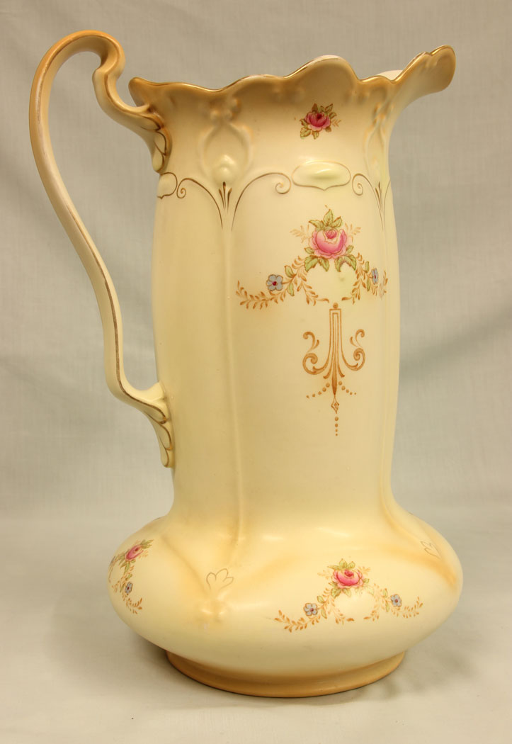 11396r2 Antique Impressive Large Decorated Crown Ducal Ware Jug, Antique Impressive Large Decorated Crown Ducal Ware Jug