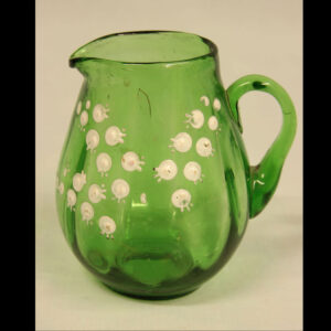 Late Victorian Green Glass Decorated Small Jug
