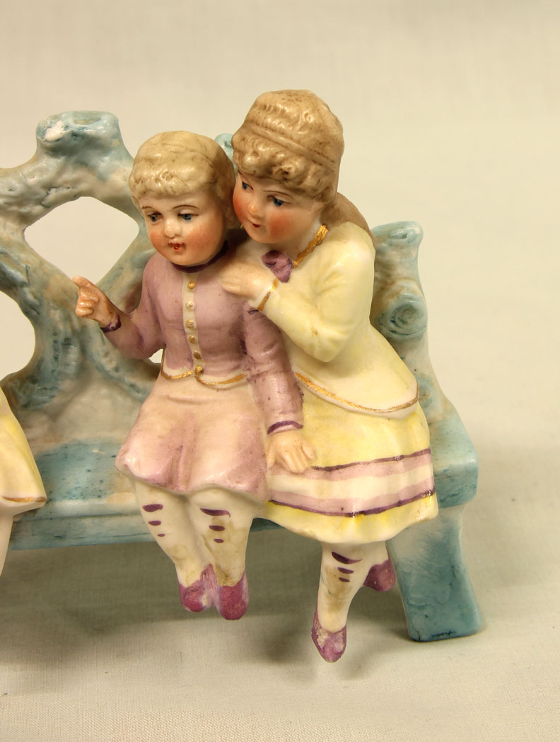 11439r5 Bisque Figure of Children and Mother Seated, Bisque Figure of Children and Mother Seated