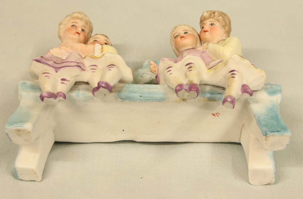 11439r6 Bisque Figure of Children and Mother Seated, Bisque Figure of Children and Mother Seated
