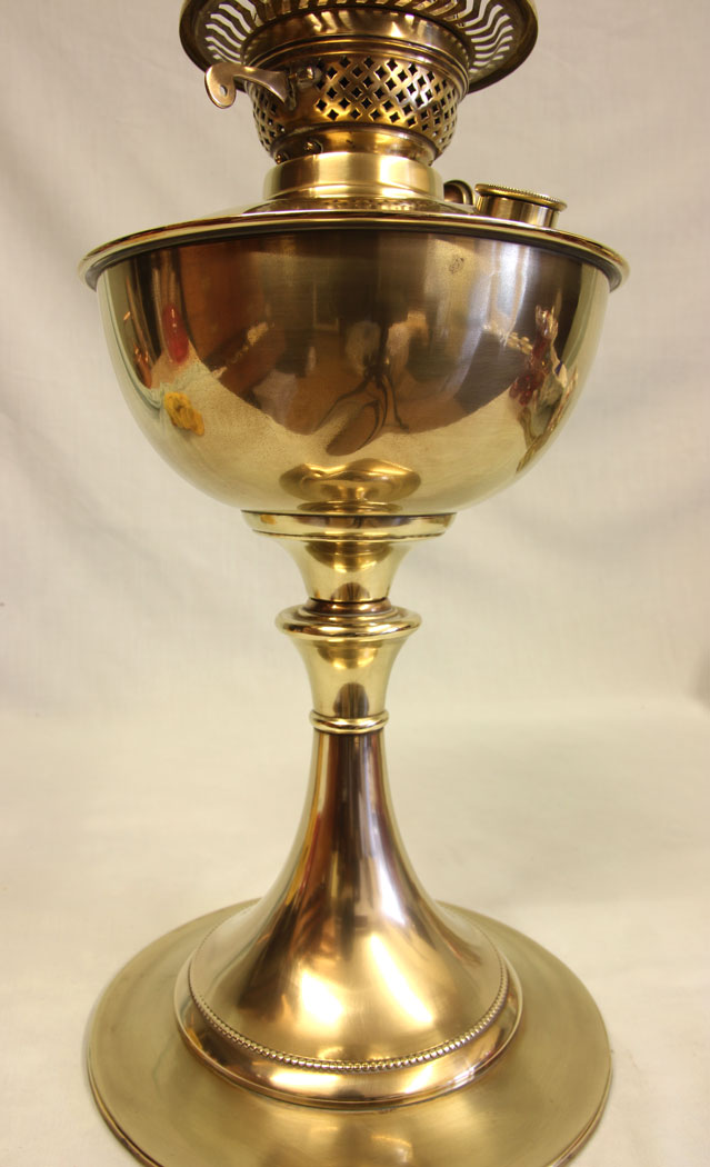11468r4 Antique Brass Oil Lamp with Cranberry Shade, Antique Brass Oil Lamp with Cranberry Shade
