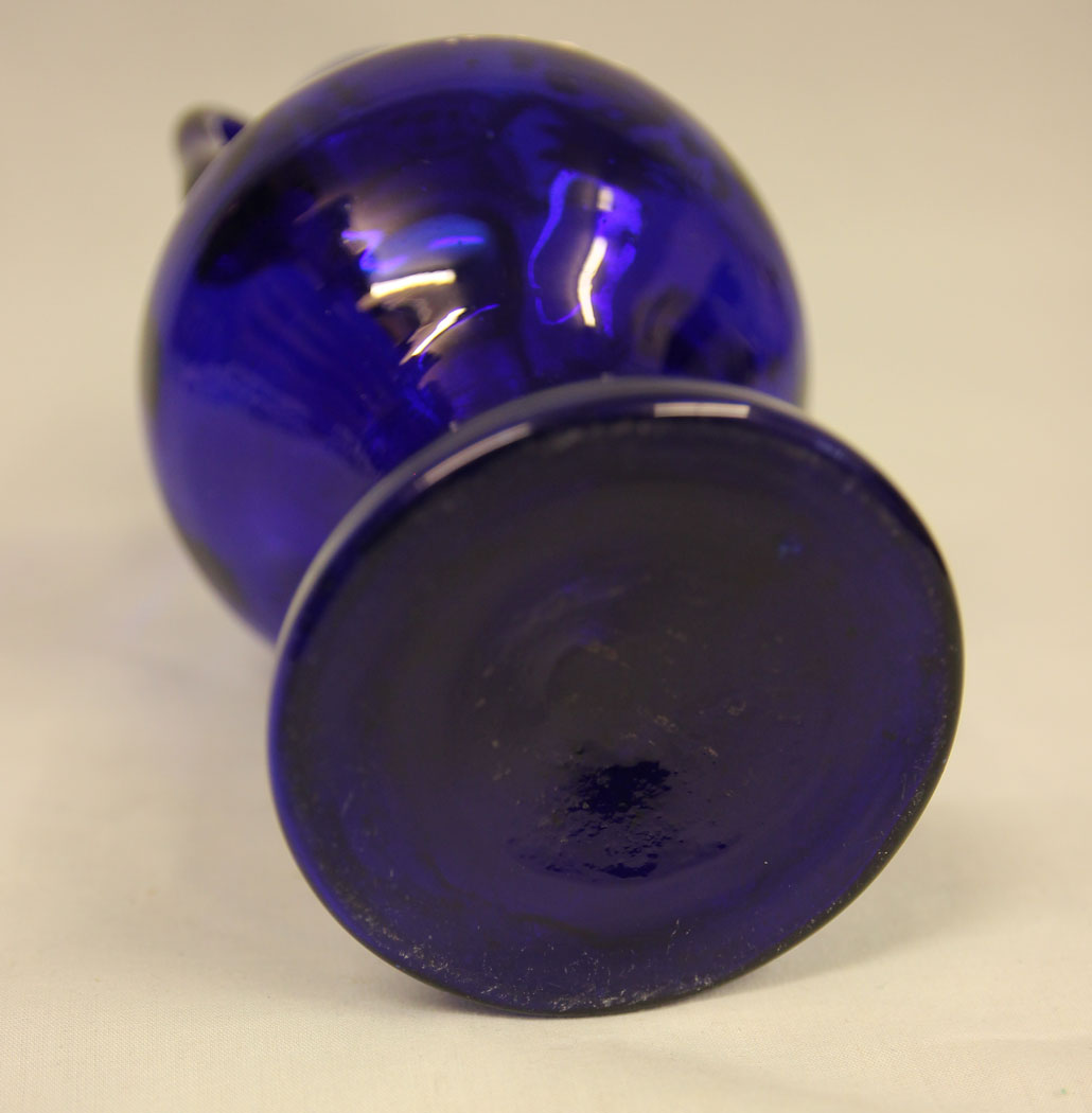 11483r6 Antique Bristol Blue Shaped Vase, Antique Bristol Blue Shaped Vase
