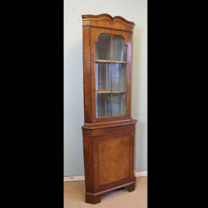Queen Anne Style Walnut Corner Cabinet