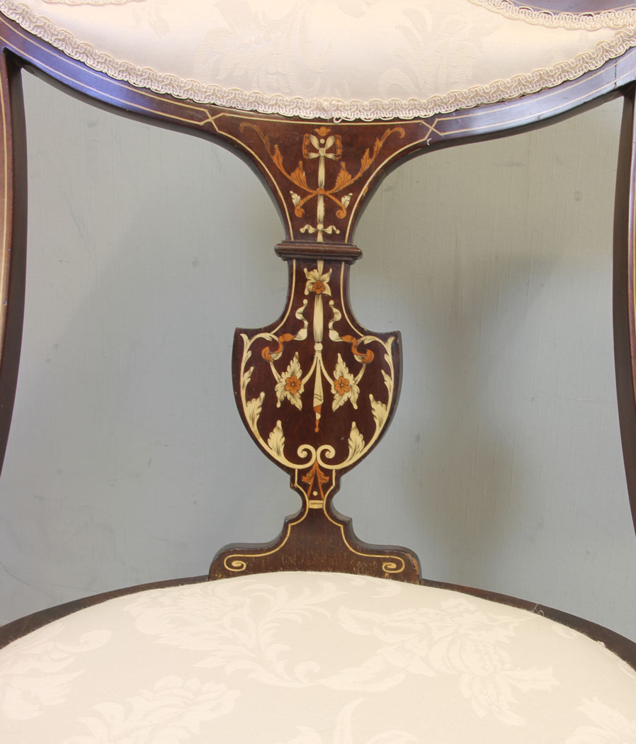11552r6 Antique Inlaid Mahogany Occasional Chair.