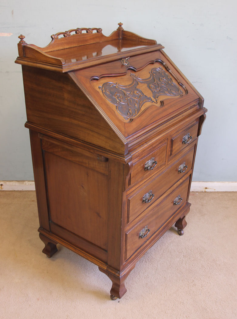 11555r2 Antique Small Mahogany Writing Bureau Desk,