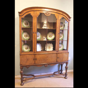 Quality Antique Walnut Display Cabinet