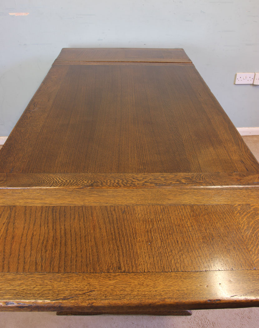 11569r7 Oak Drawleaf Refectory Dining Table,