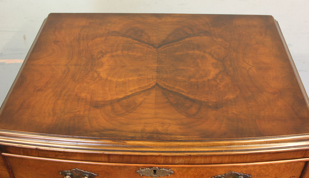 11580r11 Antique Burr Walnut Tall Slim Chest of Drawers,