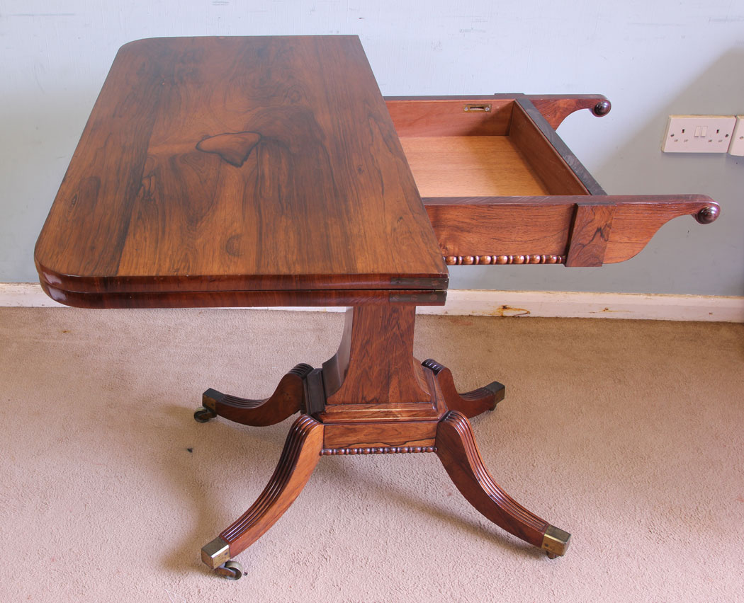 11587r11 Antique Rosewood Side Table Card Games Table,