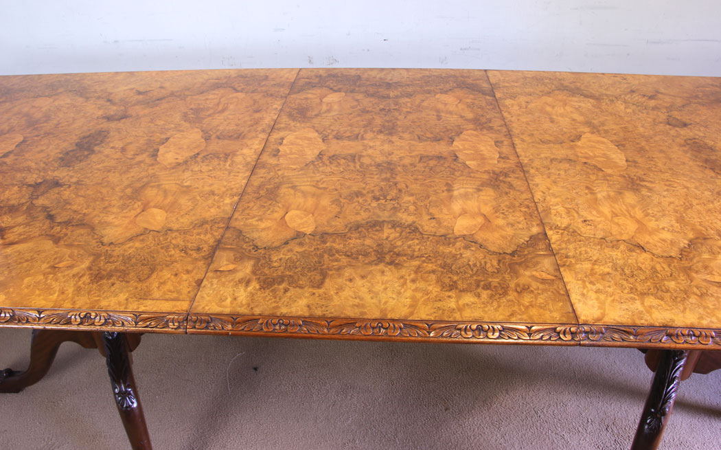 11596r5 Large Burr Walnut Dining Table,