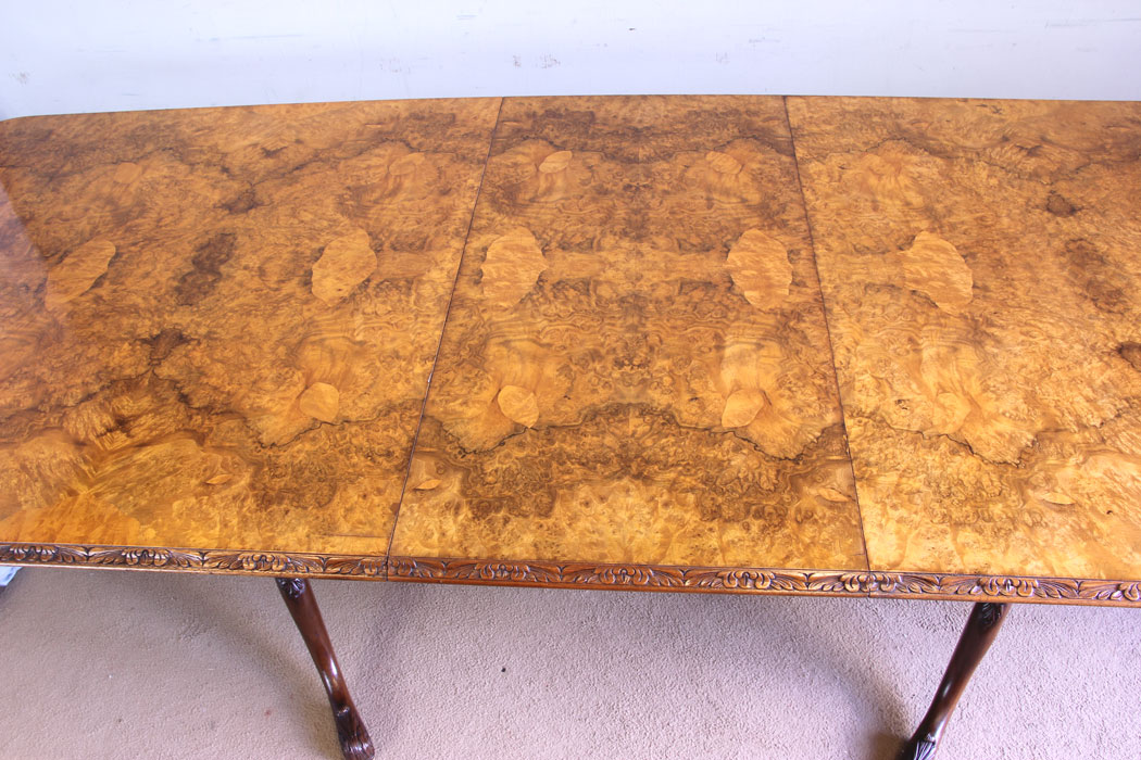 11596r8 Large Burr Walnut Dining Table,