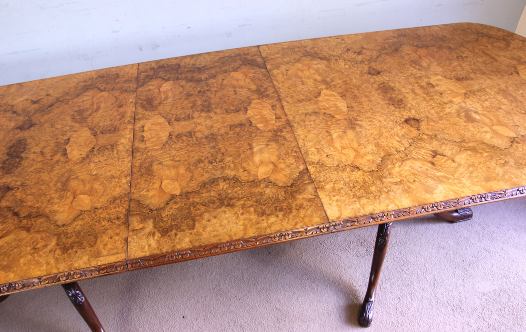 11596r9 Large Burr Walnut Dining Table,