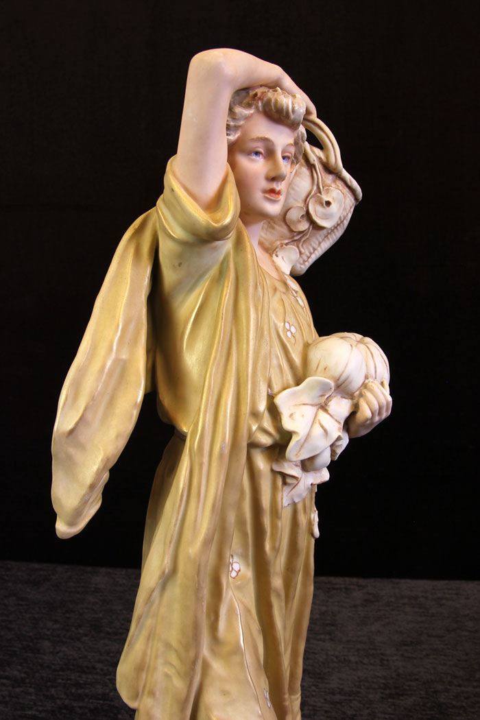11614r16 Large Pair Antique Royal Dux Figures,