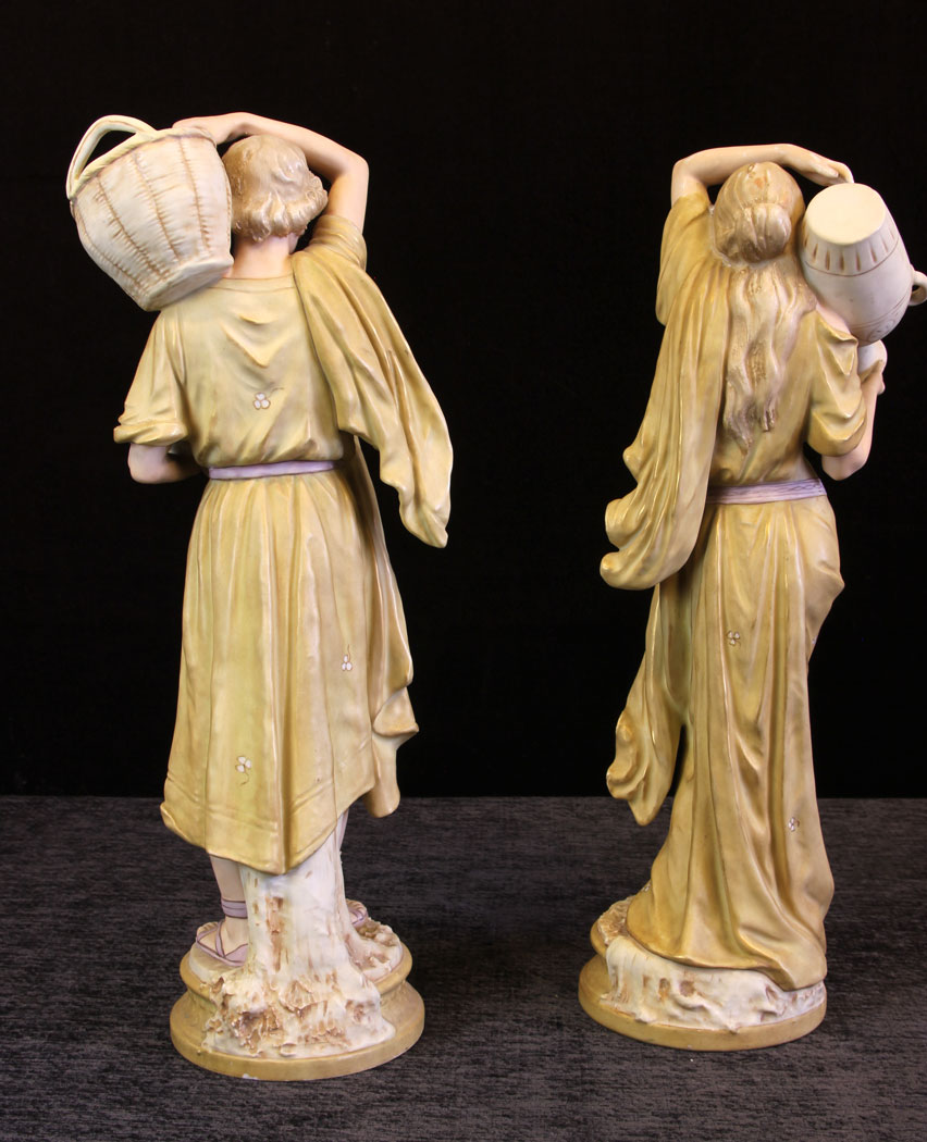 11614r2 Large Pair Antique Royal Dux Figures,