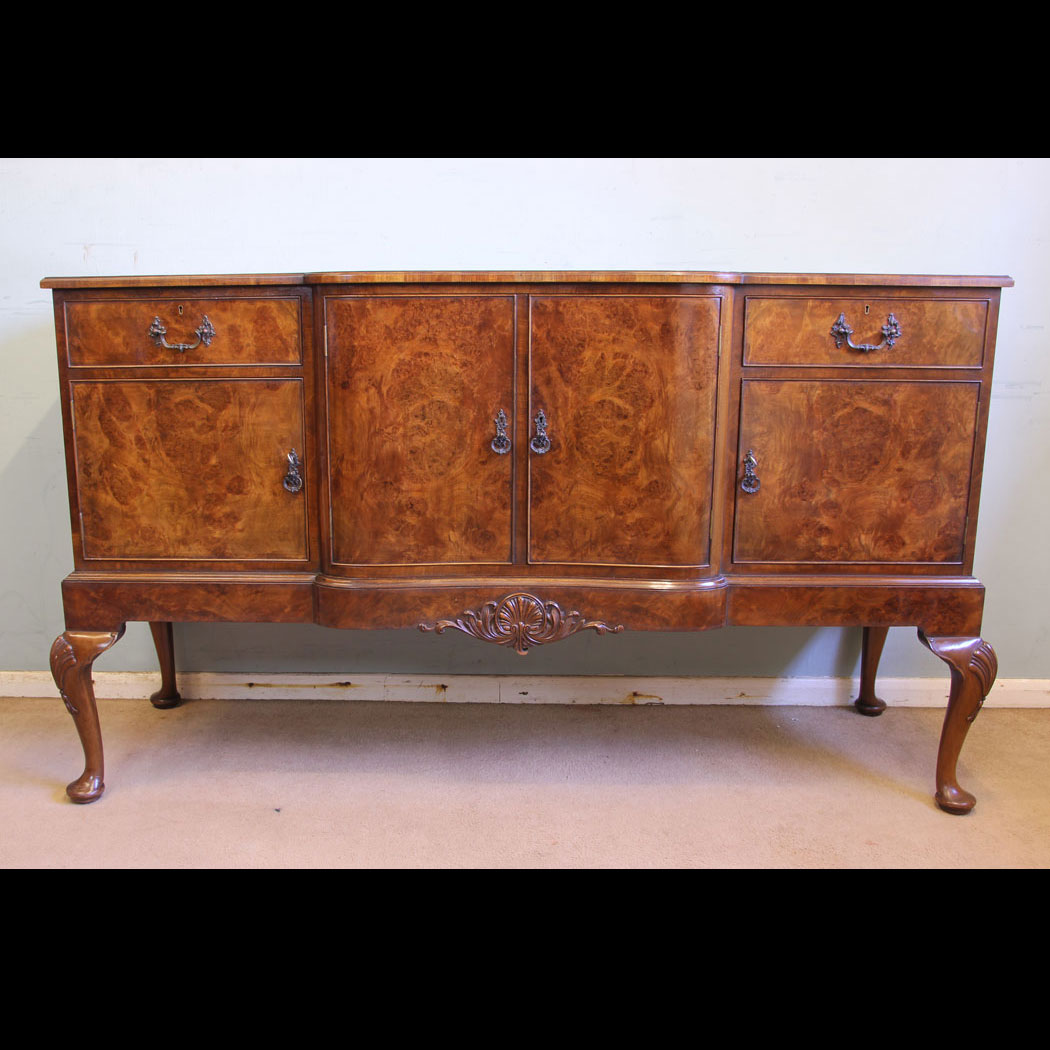 11619r01 Quality Antique Burr Walnut Sideboard, Quality Antique Burr Walnut Sideboard