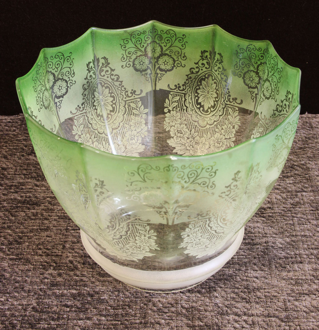 11632r4 Antique Victorian Pale Green Oil Lamp Shade,