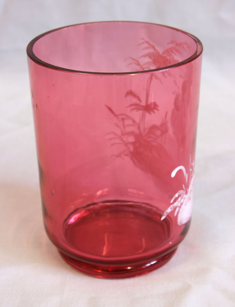 11636r3 Antique Mary Gregory Cranberry Glass,