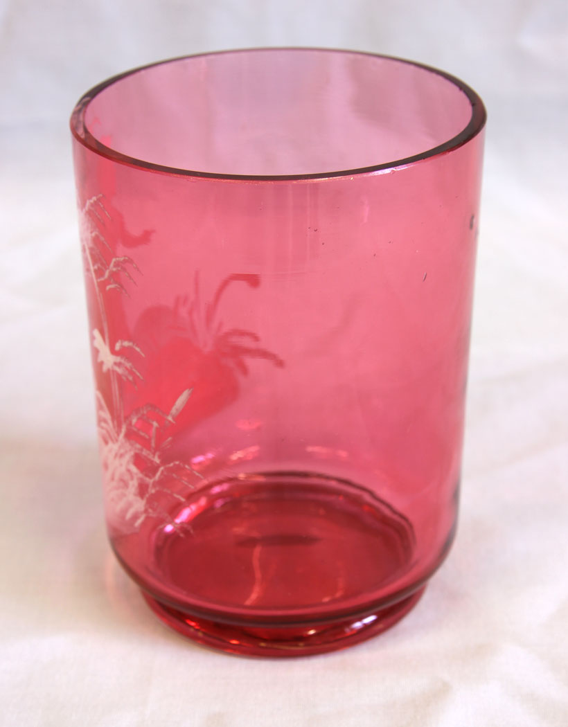 11636r4 Antique Mary Gregory Cranberry Glass,