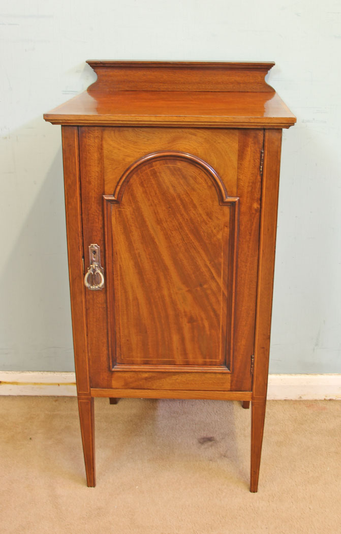 11668r1 Antique Edwardian Mahogany Inlaid Cabinet,