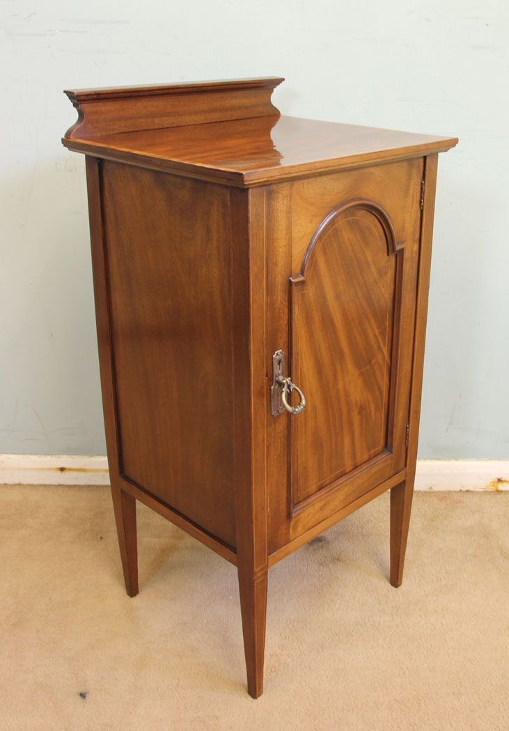 11668r4 Antique Edwardian Mahogany Inlaid Cabinet,