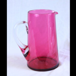 Antique Victorian Cranberry Glass Jug Pitcher