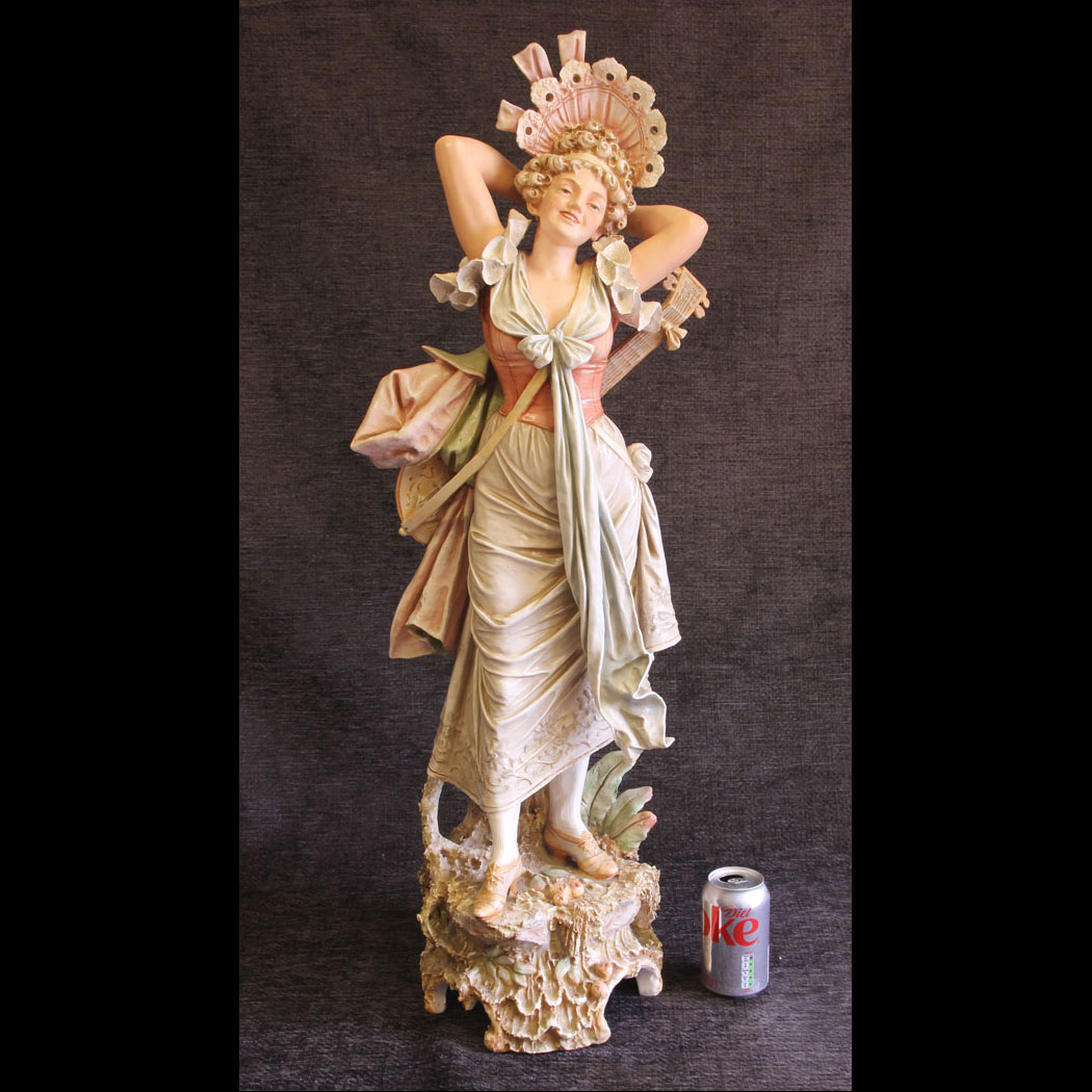11744r01-Antique-Large-Figurine,-Figure,-- Impressive Large Antique Figure of Young Girl