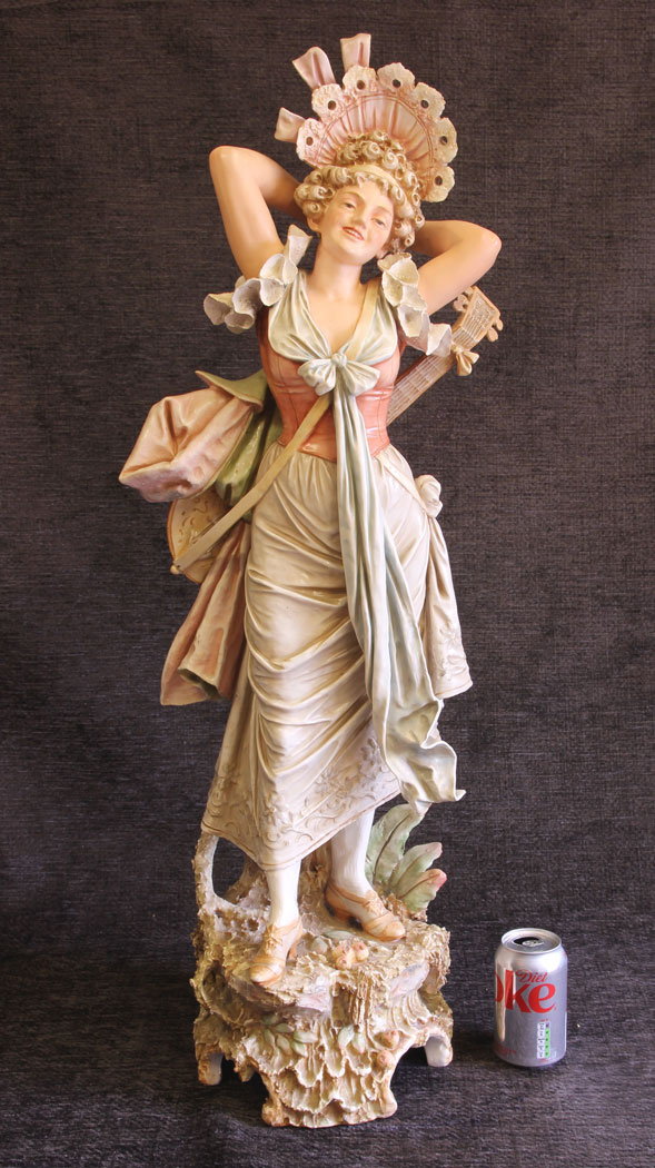 11744r1 Antique Large Figurine, Figure,