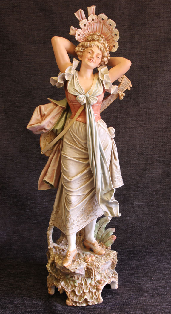 11744r17 Antique Large Figurine, Figure,