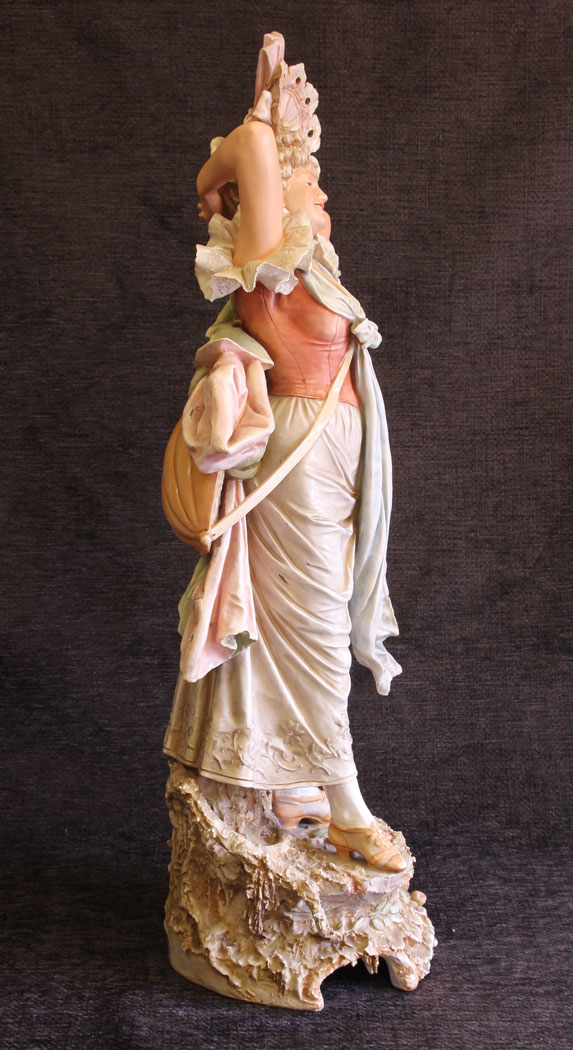 11744r6 Antique Large Figurine, Figure,