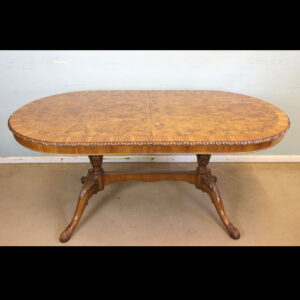 Twin Pedestal Burr Walnut Extending Dining Table