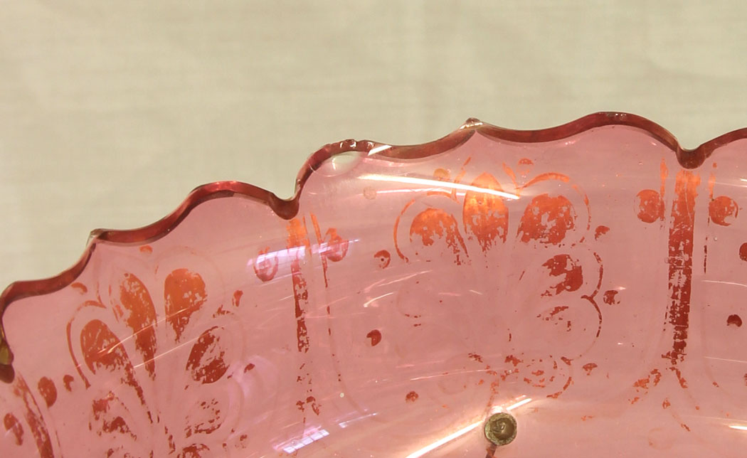11750r12 Antique Victorian Cranberry Glass Lustre,