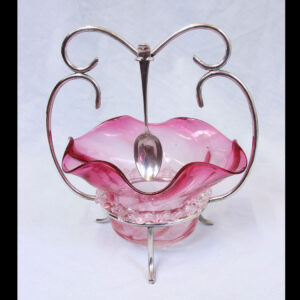 Antique Cranberry Glass Preserve Dish