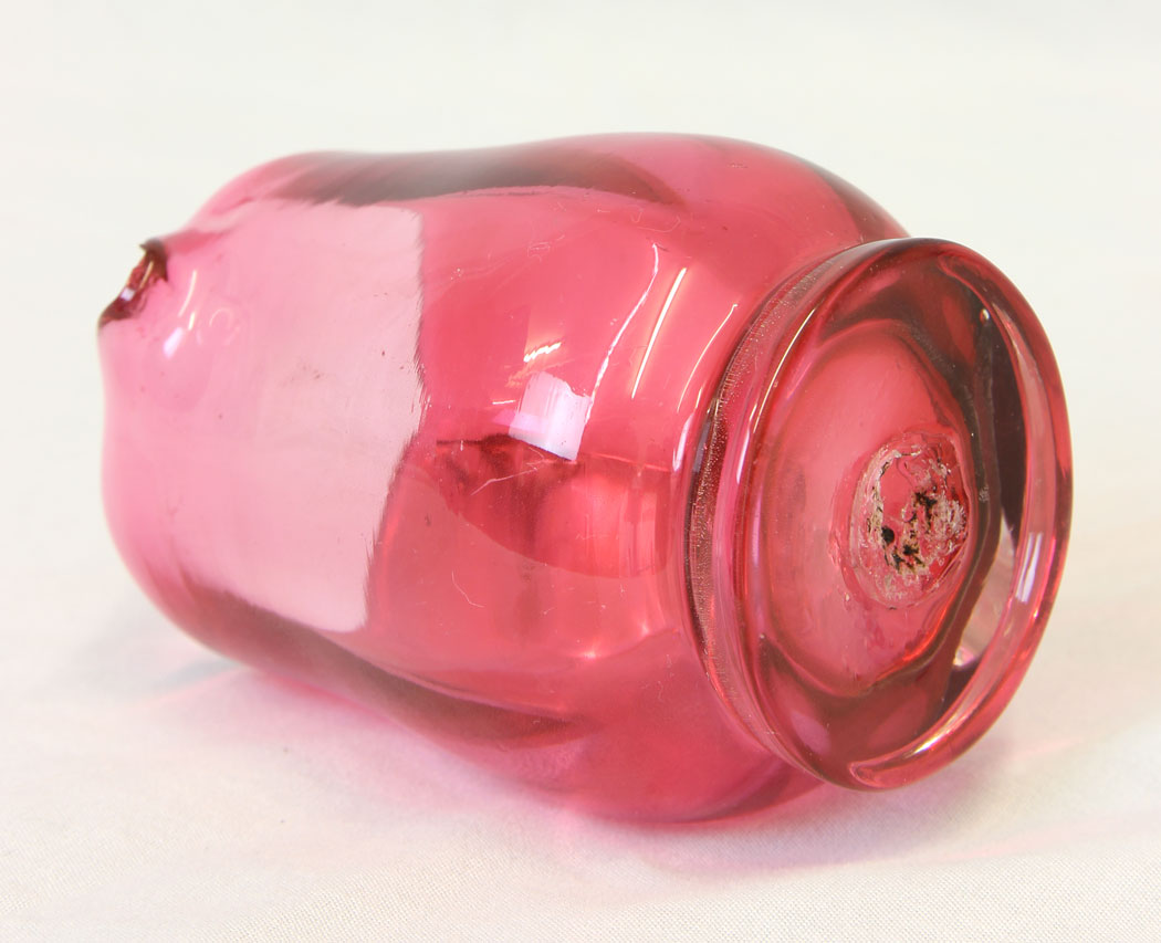 11806r5 Antique Small Cranberry Glass Cream Jug,