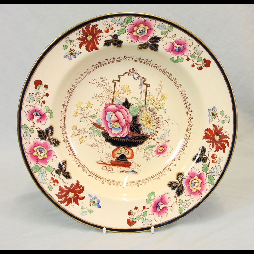 11815r01-Antique-Masons-19th-Century-Soup-Bowl,- Antique Masons 19th Century Soup Bowl