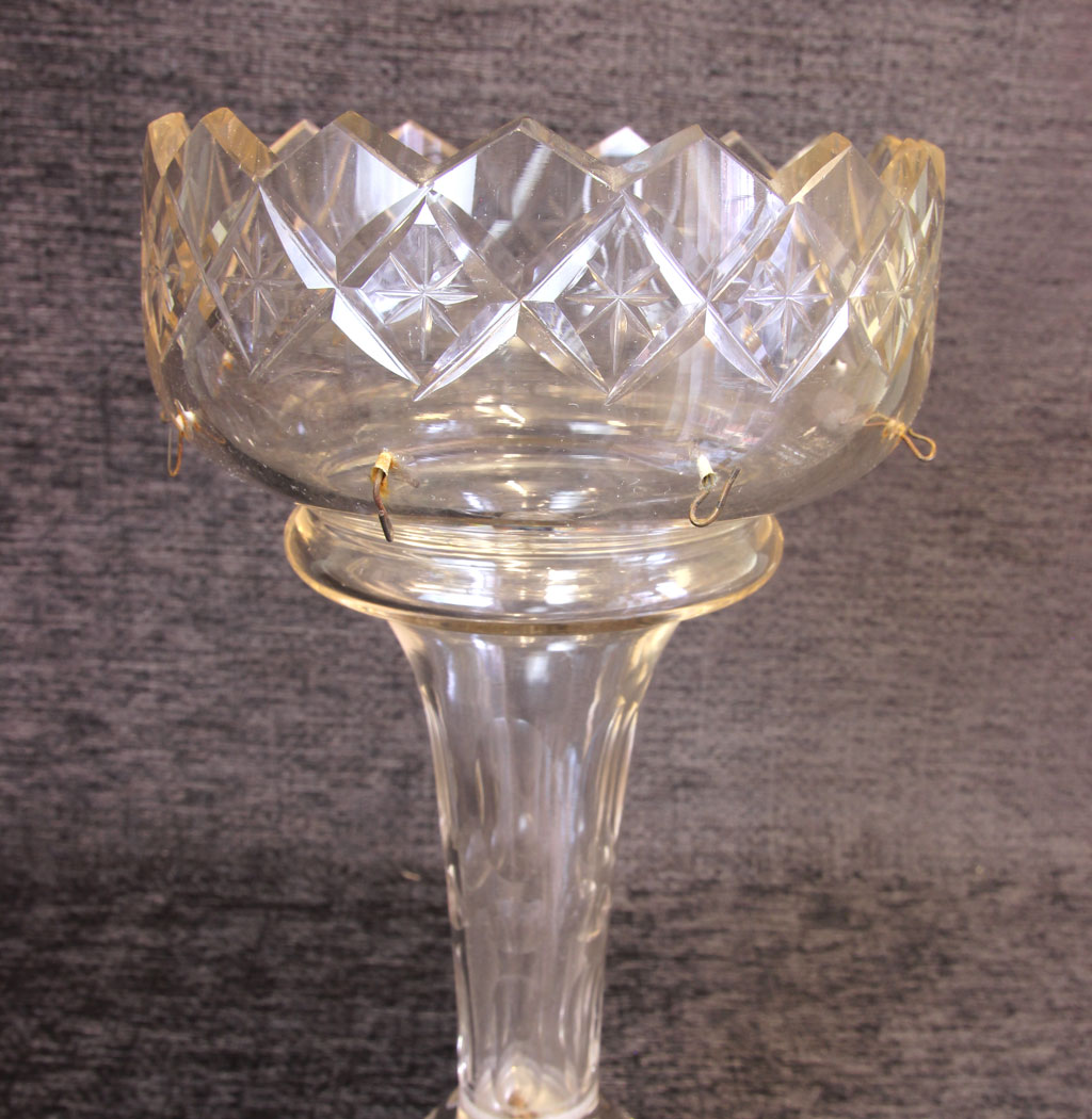 11824r12 Antique Victorian Cut Glass Lustre,