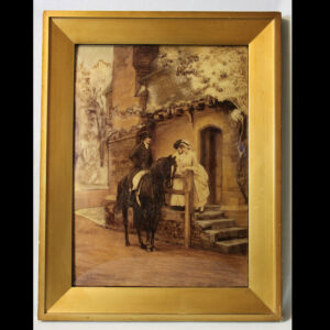 Antique Crystoleum in Gilt Frame