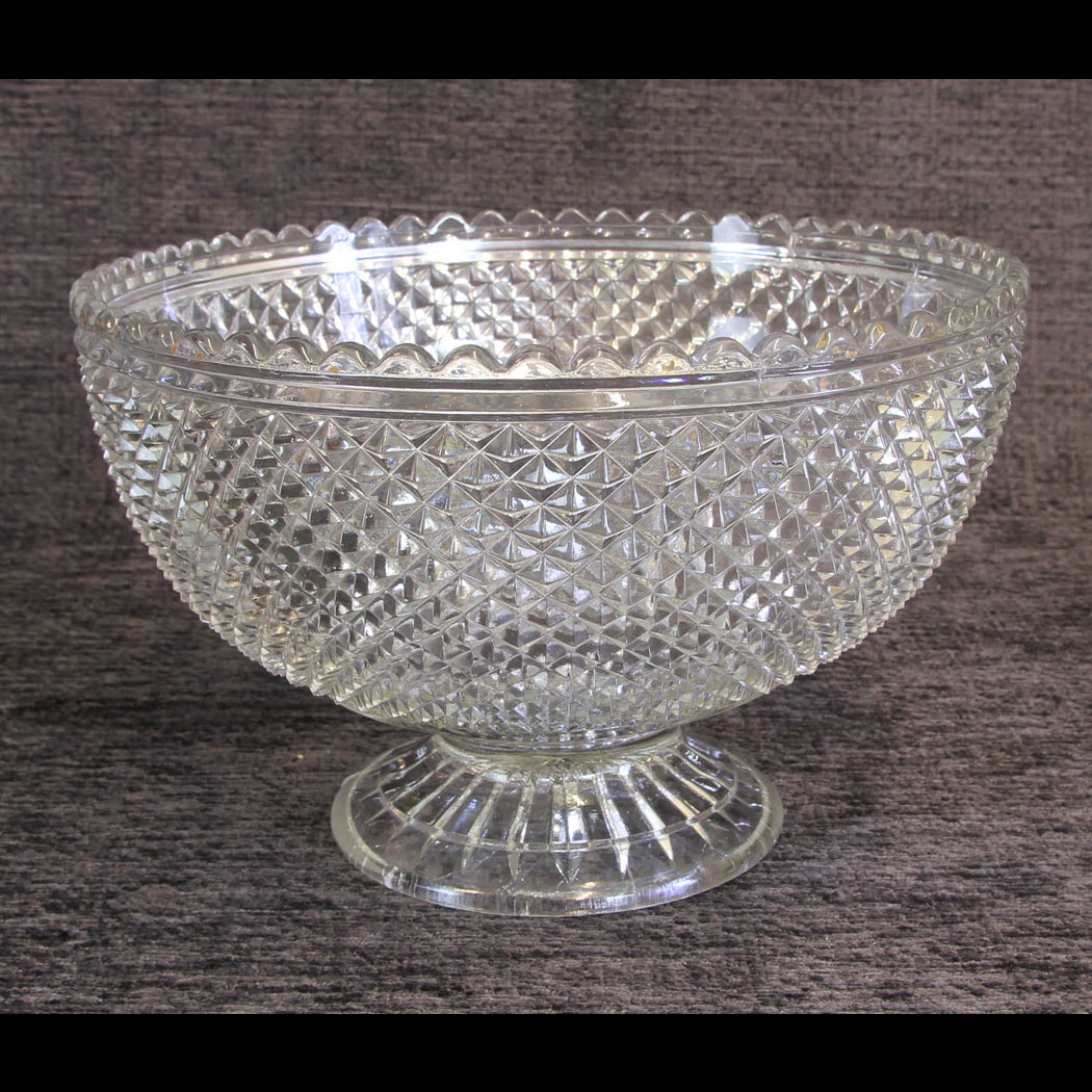 11833r01-Antique-Pressed-Glass-Fruit-Bowl,- Antique Pressed Glass Fruit Bowl