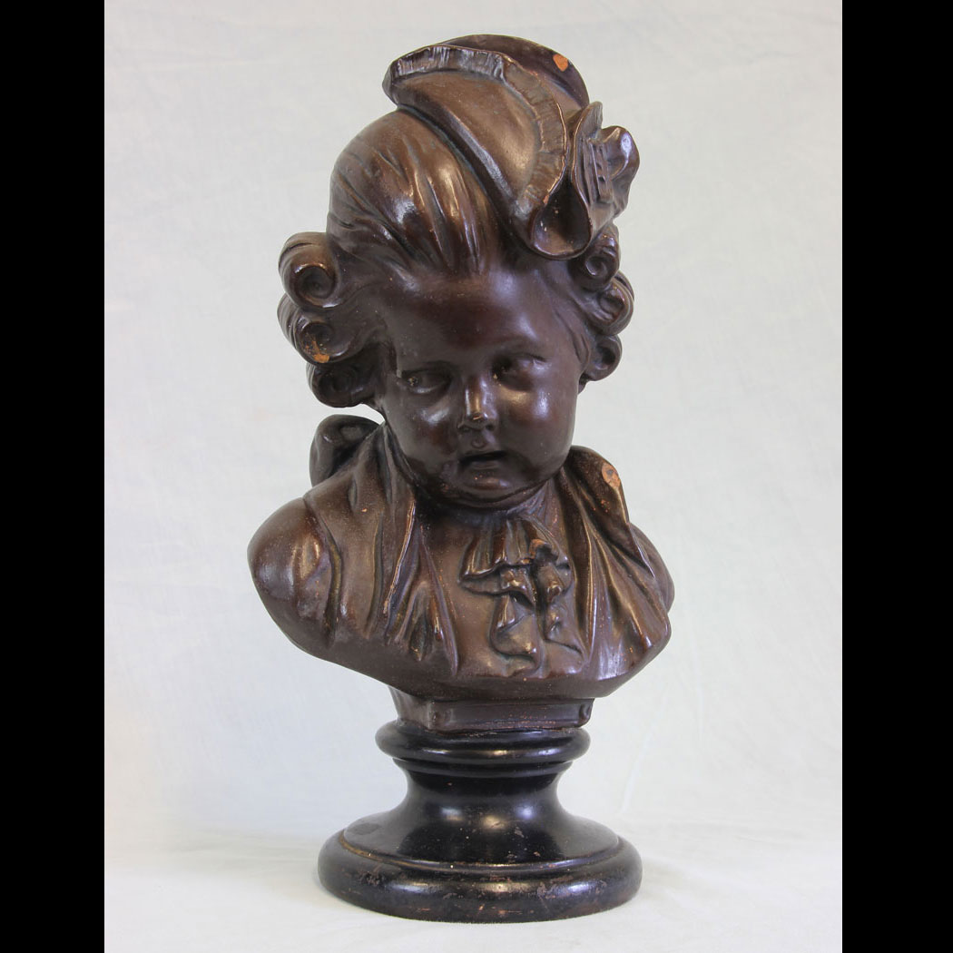 11853r01-Antique-Terracotta-Bust-of-Girl,- Antique Terracotta Bust of Girl