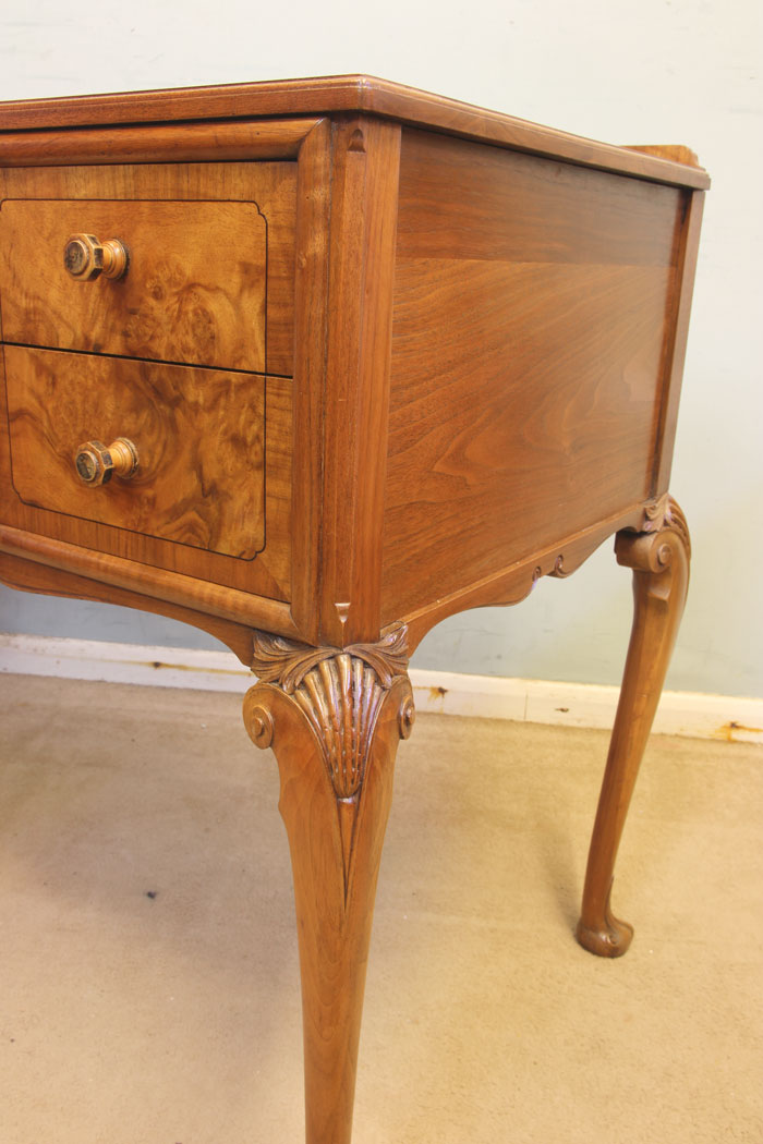 11865r7 Quality Burr Walnut Writing Desk Dressing Side Table,