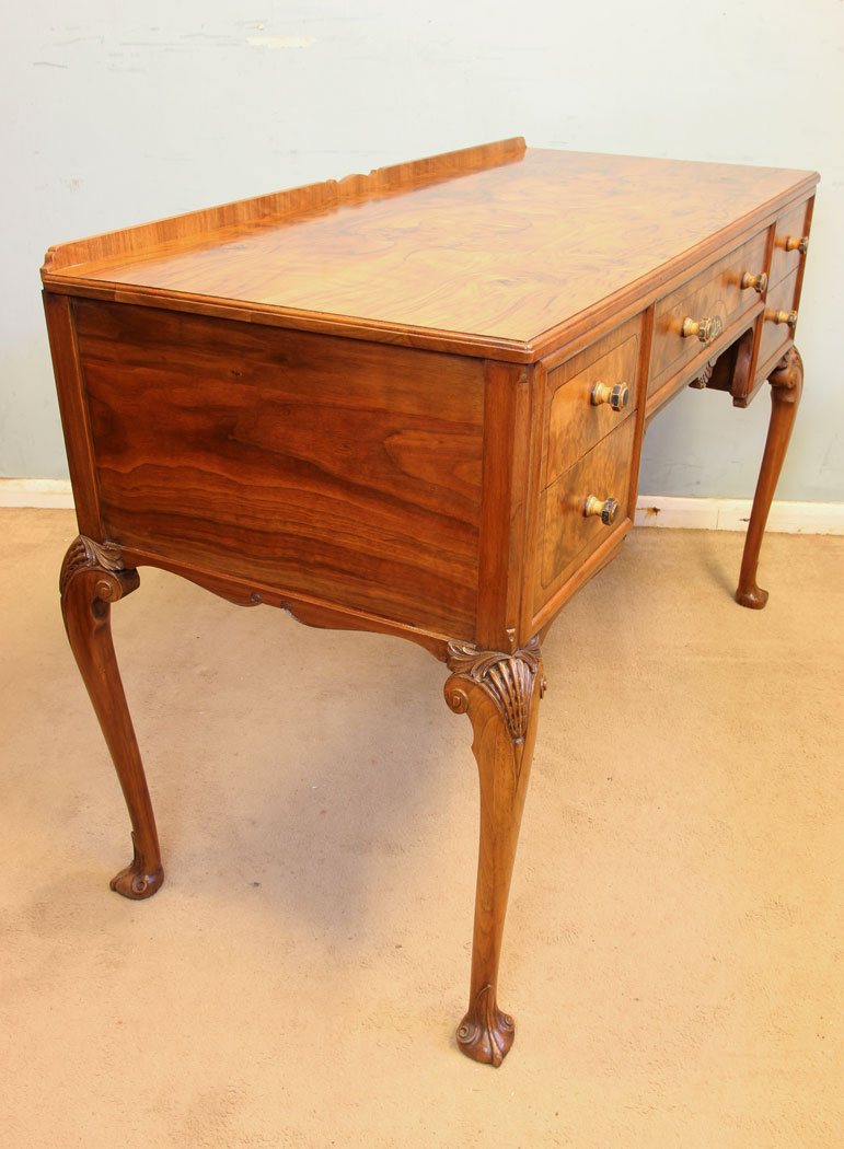 11865r9 Quality Burr Walnut Writing Desk Dressing Side Table,