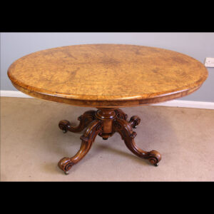 Fine Antique Victorian Burr Walnut Loo Centre Table