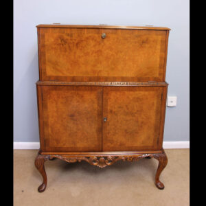 Burr Walnut Cocktail Drinks Cabinet