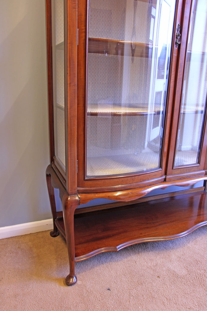 11918r10 Antique Edwardian Inlaid Mahogany Display Cabinet,