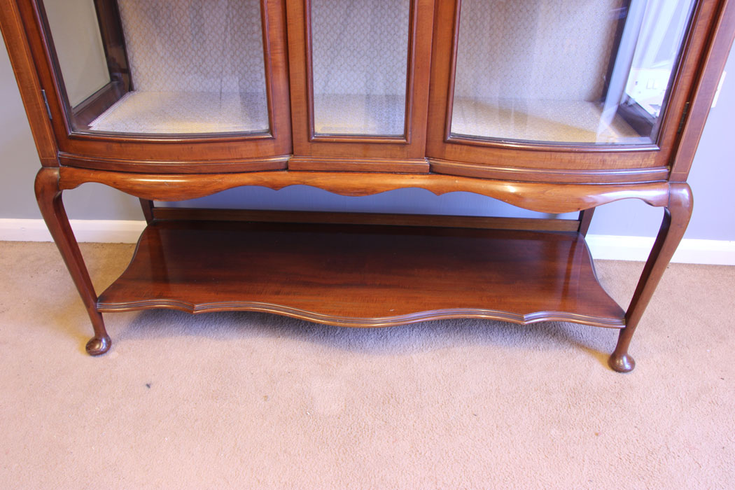11918r9 Antique Edwardian Inlaid Mahogany Display Cabinet,