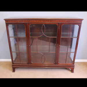 Antique Inlaid Mahogany Glass Display Cabinet.