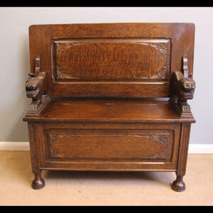 Antique Oak Monks Bench.
