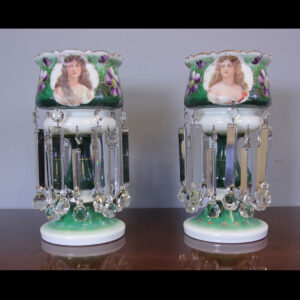 Superb Pair Antique Victorian Mantle Lustres