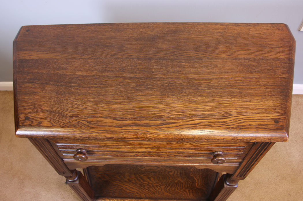 11957r5 Oak Single Drawer Side Hall Lamp Table,