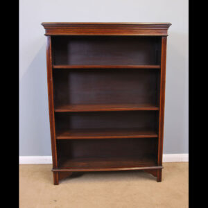Antique Inlaid Mahogany Open Bookcase.