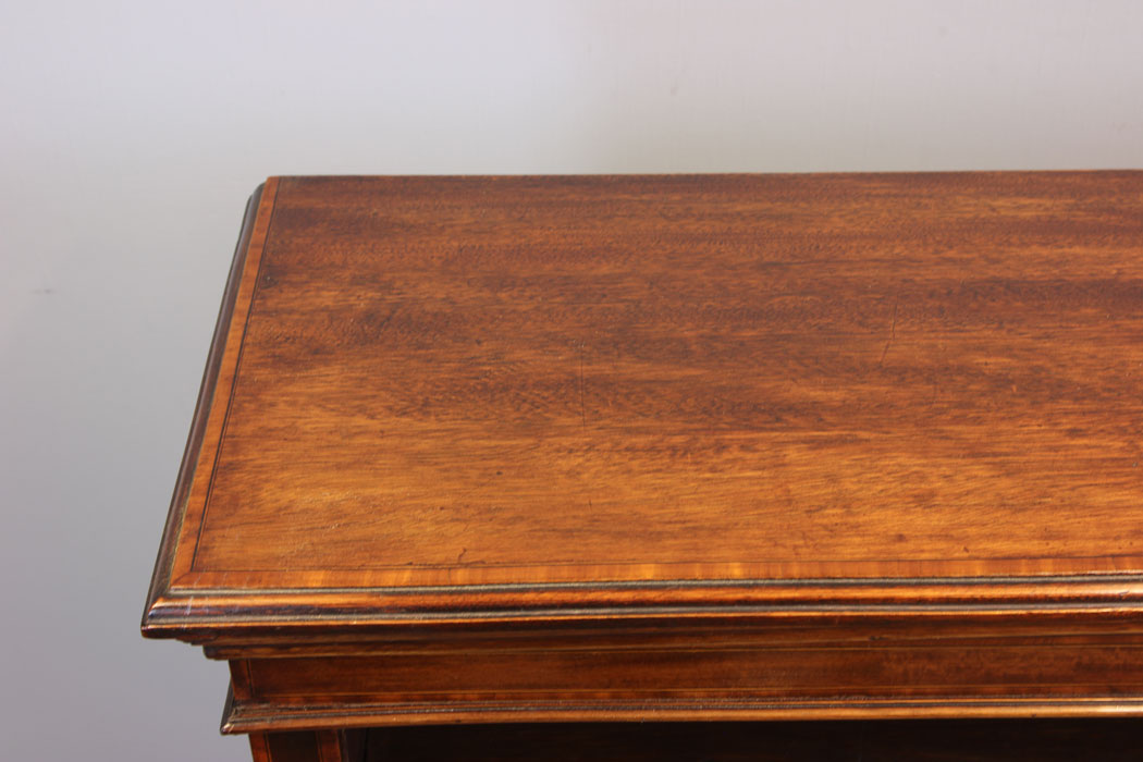 11959r6 Antique Inlaid Mahogany Open Bookcase,